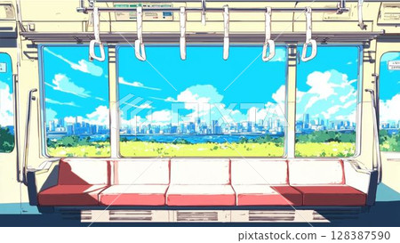 Train background illustration, thumbnail, Youtube, blog, material 128387590