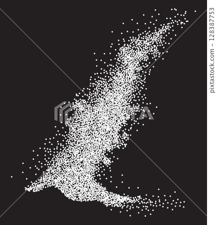 Flowing white dotted particles flame Flowing white dotted particles flame 128387753