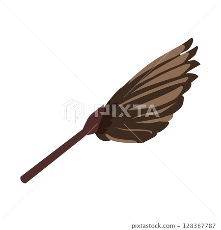 Feather broom vector illustration material (manga production, cleaning tools) 128387787