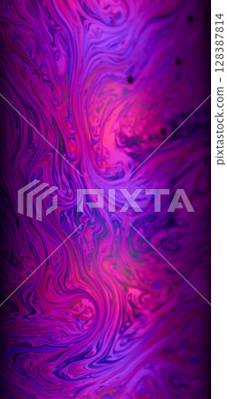 Colorful blur fluid. Swirl soap. Spectrum oil liquid neon reflection ink water. Purple pink pigment dye mix on abstract background. Colorful blur fluid. Swirl soap. Spectrum oil liquid neon reflection ink water. Purple pink pigment dye mix on abstract background. 128387814