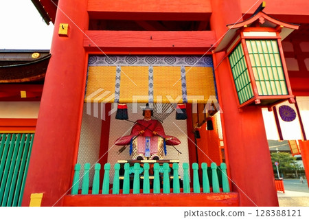 Kyoto Prefecture, Fushimi Inari Taisha Shrine, Tower Gate, Statues of the Deities, Minister of the Right, and Ungyo, Fukakusa Yabunouchi-cho, Fushimi-ku, Kyoto City, February 2022 128388121
