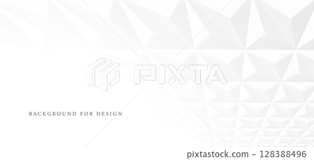 White futuristic abstract background. 3d geometric polygon pattern. Bright contemporary digital technology design with mosaic triangle shapes. Light clean concept for your business and ideas 128388496
