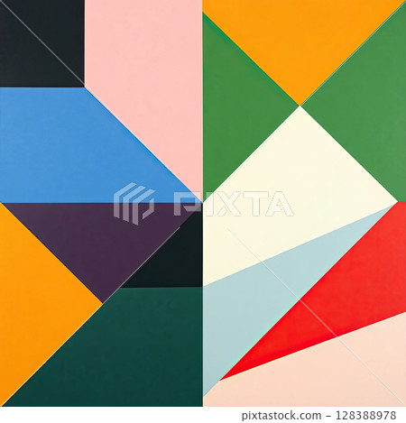 Bright and dynamic design with colorful blocks and lines. Bright and dynamic design with colorful blocks and lines. 128388978