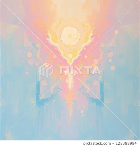 Contemporary abstract art with esoteric and spiritual motifs. 128388984