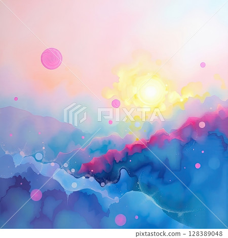 Textured abstract background made with colorful watercolors. Textured abstract background made with colorful watercolors. 128389048