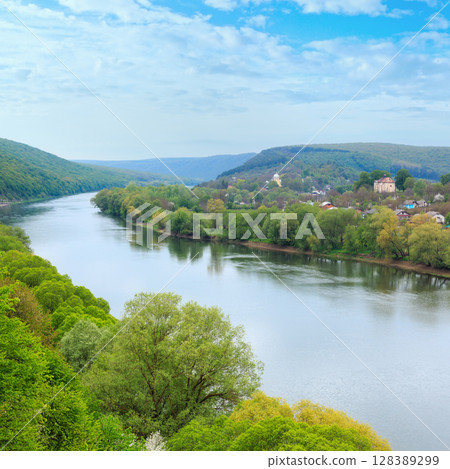 Spring Dnister river, Ukraine Spring Dnister river, Ukraine 128389299