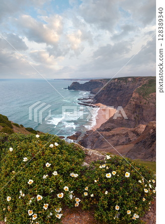 Summer Atlantic coast (Algarve, Portugal). Summer Atlantic coast (Algarve, Portugal). 128389340