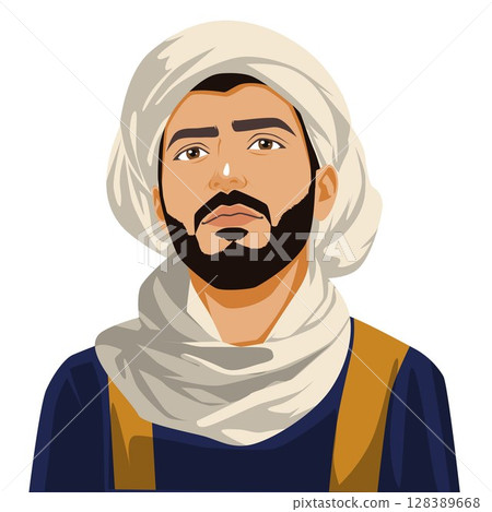 arabic man portrait flat style 128389668