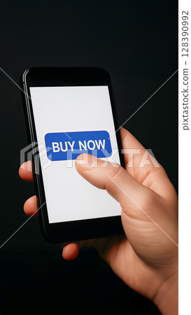 Woman hand using tablet with black Friday sale on screen device background for mock up, template, technology and lifestyle concept 128390992