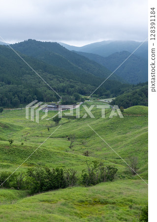 日本兵庫縣上川町砥峰高原的美麗夏日風景 日本兵庫縣上川町砥峰高原的美麗夏日風景 128391184