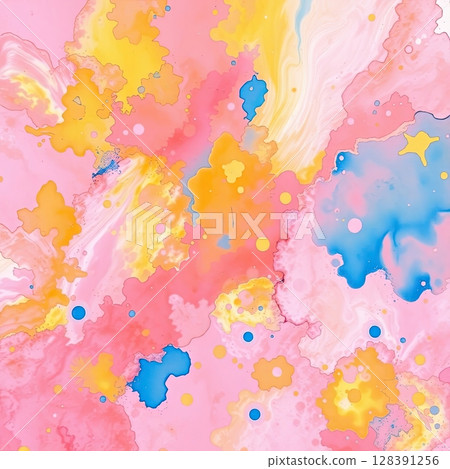 Emotional and organic watercolor abstraction. 128391256