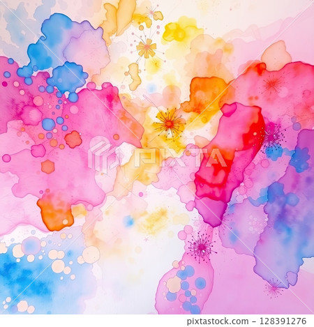 Contemporary abstract artwork using watercolor layering. 128391276
