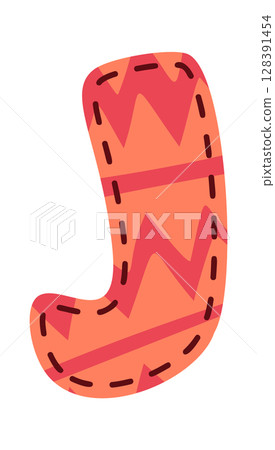 Fabric letter J creative design Fabric letter J creative design 128391454