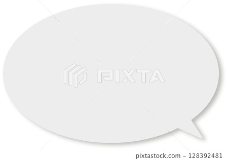 A simple grey speech bubble with a drop shadow A simple grey speech bubble with a drop shadow 128392481