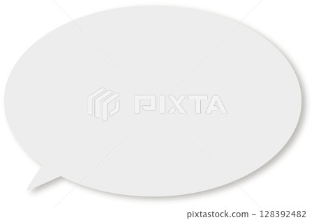A simple grey speech bubble with a drop shadow A simple grey speech bubble with a drop shadow 128392482