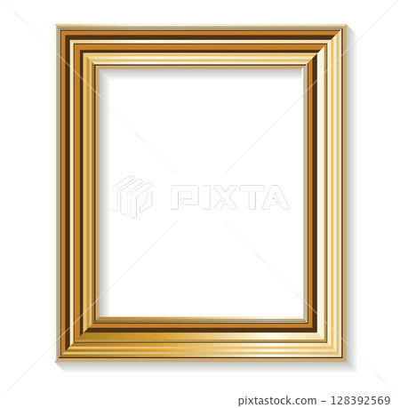 Rich Carved Golden Picture Frame Portrait Orientation 128392569