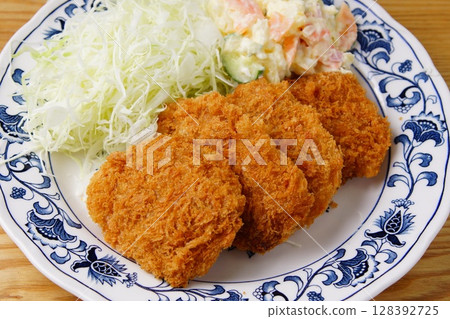 Pork fillet cutlet 128392725