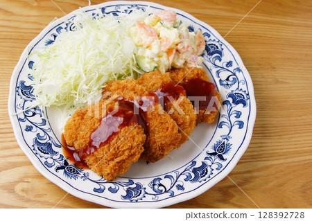 Pork fillet cutlet 128392728