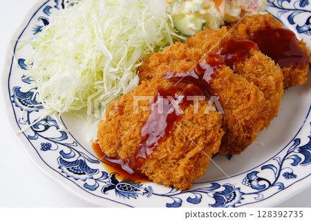 Pork fillet cutlet 128392735