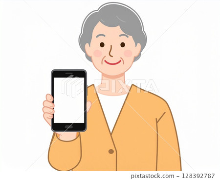 Elderly smartphone 128392787