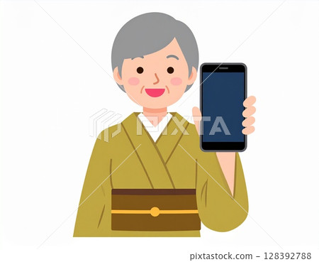 Elderly smartphone 128392788