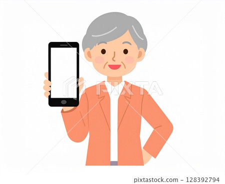 Elderly smartphone Elderly smartphone 128392794