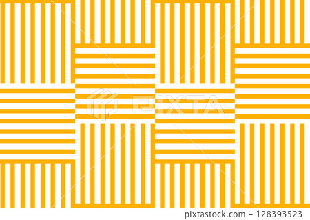 Straight intersecting orange horizontal and vertical lines. Spaghetti texture. Ramen, pasta or noodle pattern. Traditional Italian, Chinese of Japanese food print. Vector flat illustration 128393523