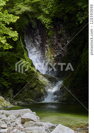 Ojiro River Valley A clear stream originating from the Southern Alps and Mount Kaikoma 128393698