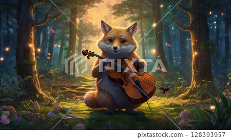 森林迴響的奇妙旋律：音樂家的奇幻世界 128393957