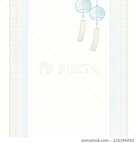 風鈴和百葉窗框架 風鈴和百葉窗框架 128394850