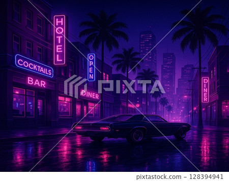 夜城之夜 發光的夜晚 128394941