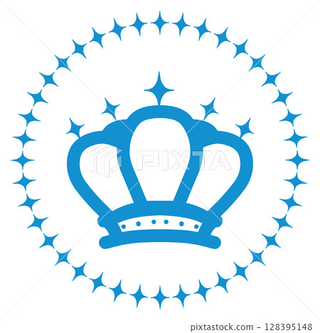 帶有淺藍色皇冠的簡單排名圖標 帶有淺藍色皇冠的簡單排名圖標 128395148