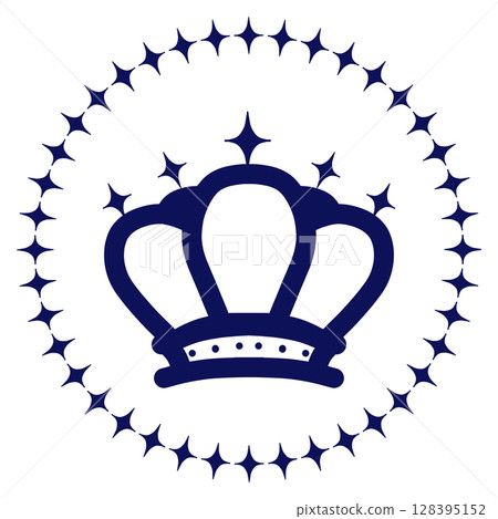 帶有深藍色皇冠的簡單排名圖標 帶有深藍色皇冠的簡單排名圖標 128395152