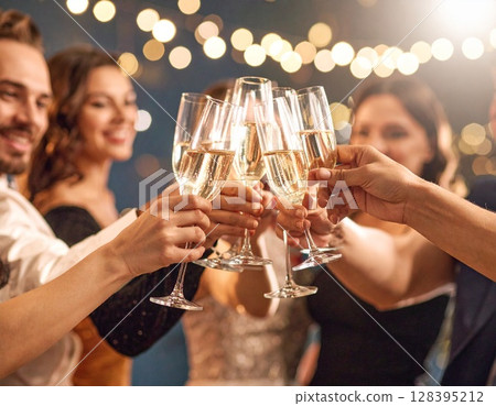 People toasting with champagne People toasting with champagne 128395212