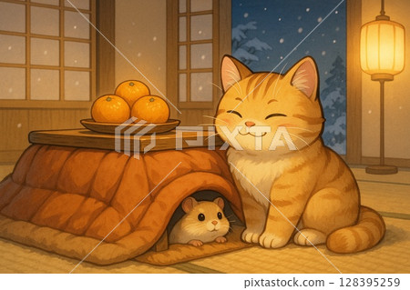 A cat that enters kotatsu A cat that enters kotatsu 128395259