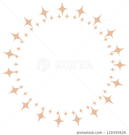 Light orange diamond round frame 128395626