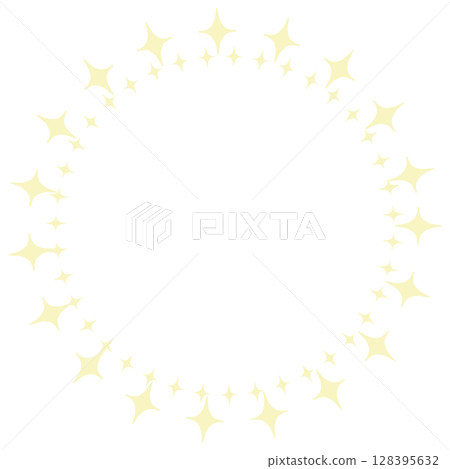 Light yellow diamond round frame 128395632