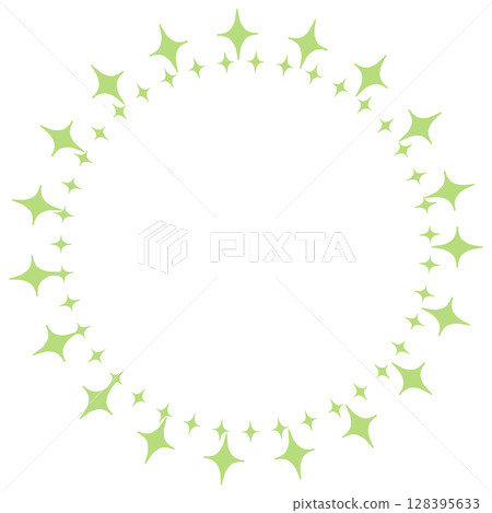 Yellow-green diamond round frame 128395633