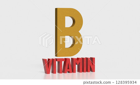 The Vitamin B text on white background for health concept 3d Rendering. The Vitamin B text on white background for health concept 3d Rendering. 128395934