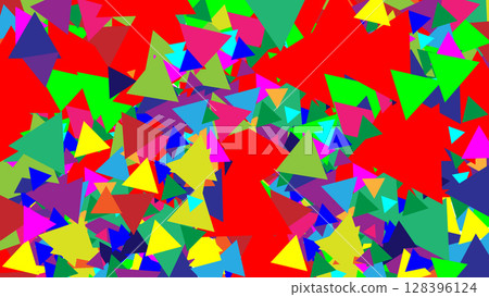 Abstract Chaos of Colorful Triangular Geometric Shape Pattern 128396124