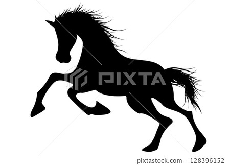 Horse New Year's card silhouette icon 128396152
