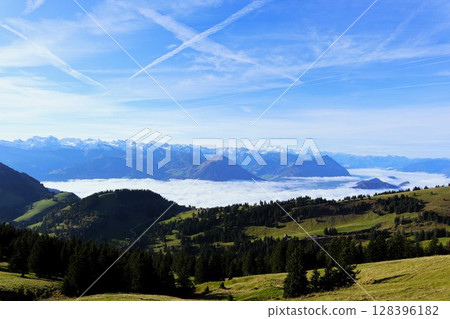 Mount Rigi and the sea of clouds, Switzerland Mount Rigi and the sea of clouds, Switzerland 128396182