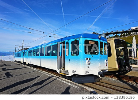 Mount Rigi and mountain railway, Switzerland Mount Rigi and mountain railway, Switzerland 128396186