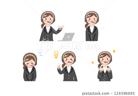 Operator woman illustration set 128396893