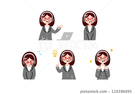 Operator woman illustration set 128396895