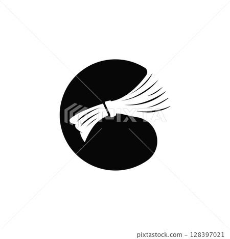 home decoration design with simple minimalist curtain logo concept, window decoration template illustration for business brand 128397021