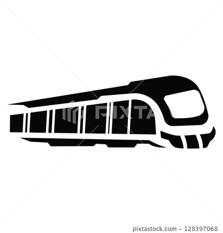 simple concept design minimalist train transportation logo template locomotive fast train illustration business brand 128397068