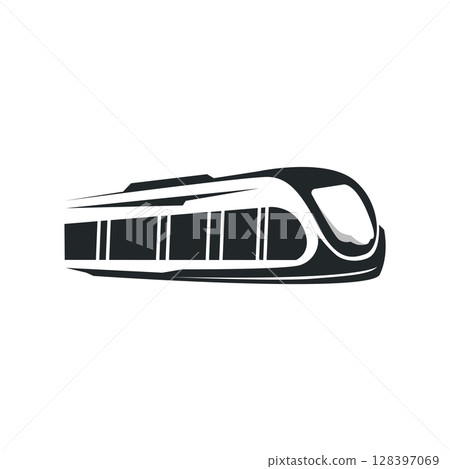 simple concept design minimalist train transportation logo template locomotive fast train illustration business brand 128397069