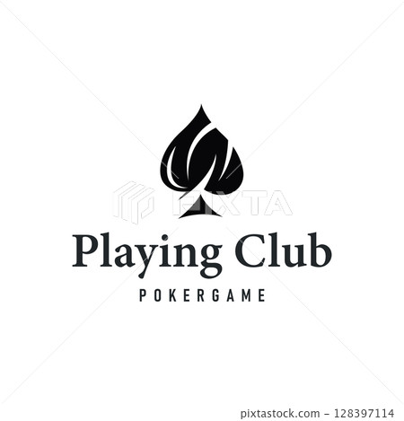 poker logo design a simple minimalist card game gambler game with card symbols as the design illustration template symbol 128397114