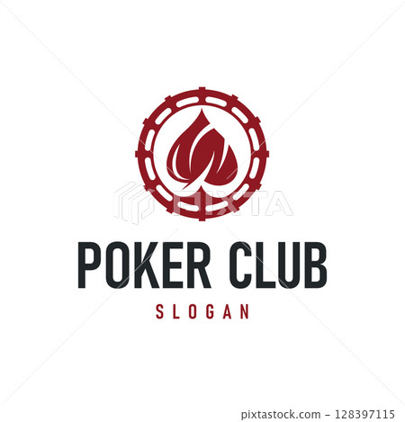 poker logo design a simple minimalist card game gambler game with card symbols as the design illustration template symbol 128397115